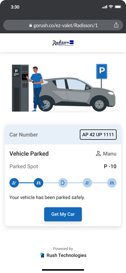 RUSH EZ Valet App Screenshot